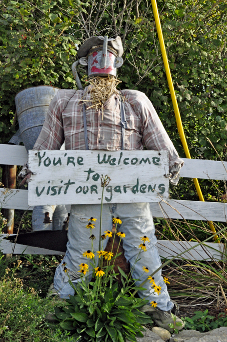 a tin man scarecrow in Casey, IL