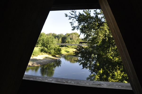 View from the side of the Cumberland County Covered Bridge