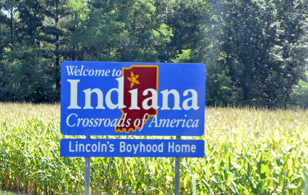 Welcome to Indiana sign