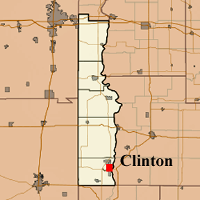 map of Vermillion County showing location of Clinton