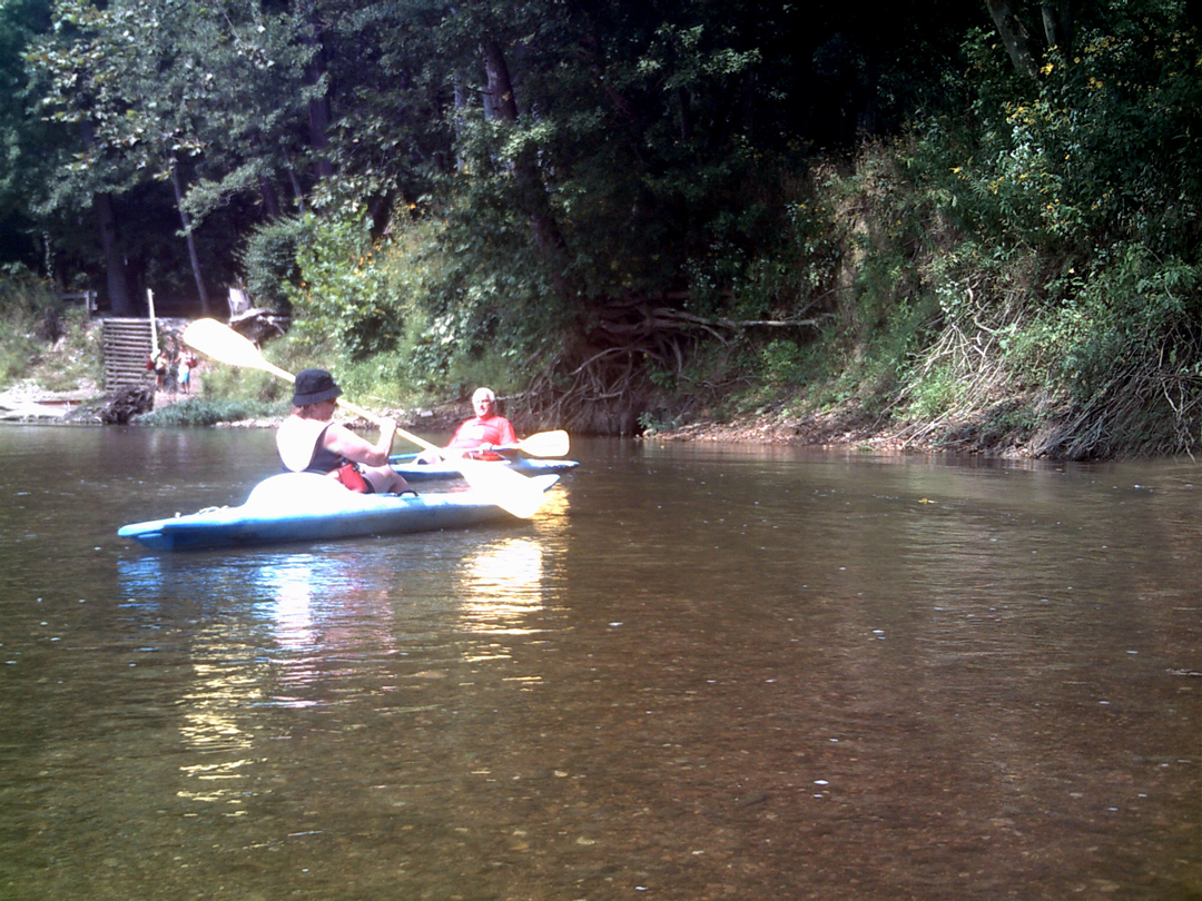 the two RV Gypsies starting their first kayak trip.