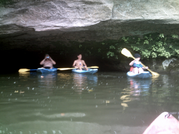 Lee, Terry and Karen under the cave