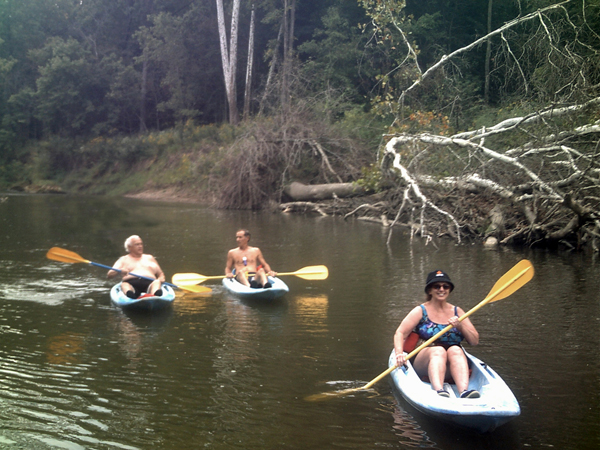 Lee, Terry, and Karen in their kayaks