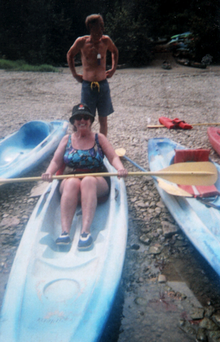 Karen Duquette in her kayak ready to go