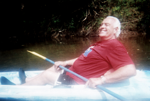 Lee Duquette kayaking Sugar Creek