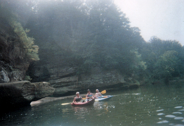 Sugar Creek and kayaks