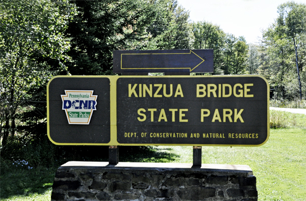 Kinzua Bridge State Park sign