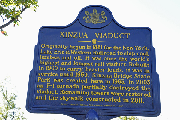 sign about the Kinzua viaduct