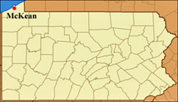 Pennsylvania map showing location of McKean