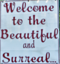 sign - welcome to the beautifula and surreal