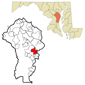 Map of Maryland showing location of Arimde; County