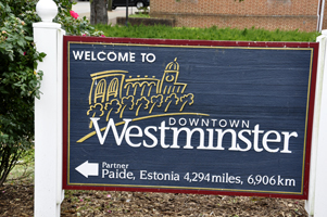welcome to Westminster sign