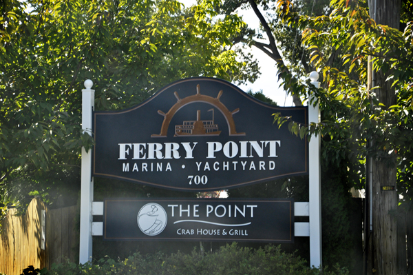 Ferry Point Marina sign