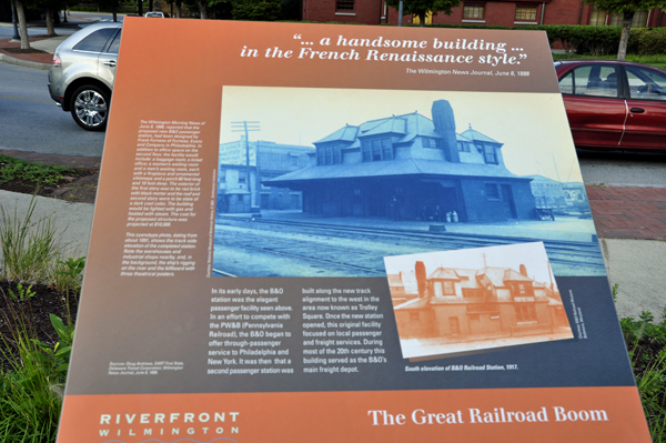 sign about The B&O (Baltimore and Ohio) passenger station.