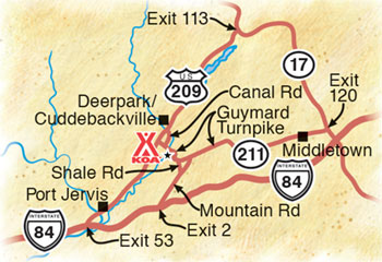 map showing location of the campground