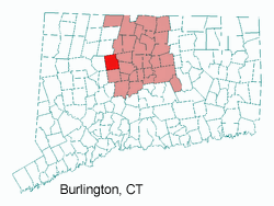 CT map showing location of Burlington