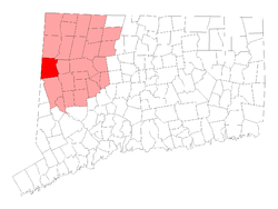 map of Connecticut showing location of Kent
