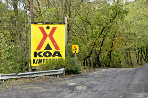 entrance to the KOA campground