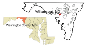 map of Maryland showing location of the KOA