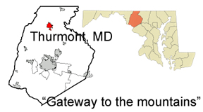 map of Maryland showing location of Thurmont