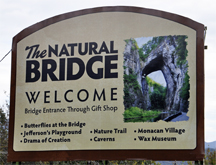 Natural Bridge welcome sign