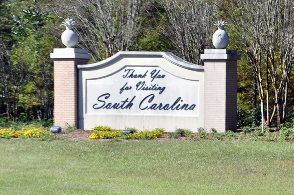 leaving South Carolina sign