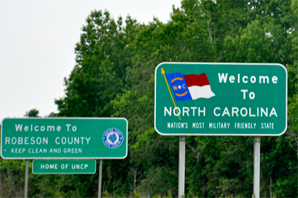 Welcome to North Carolina sign