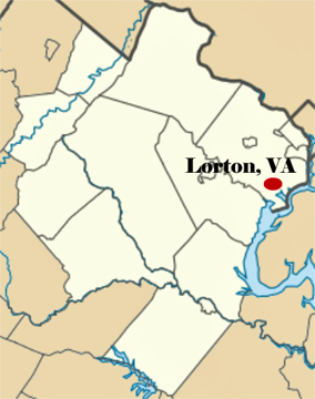 location of Lorton, Virginia