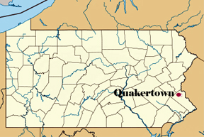 Pennsylvania map showing location of Quakertown