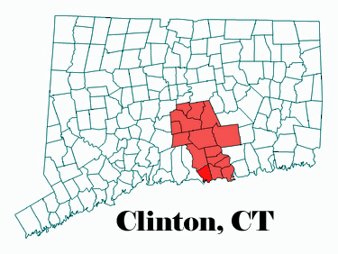 map of CT showing location of Clinton CT