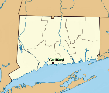 Ct map shoing location of Guilford