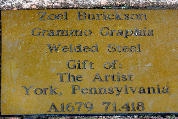 sign for the Welded steel artwork
