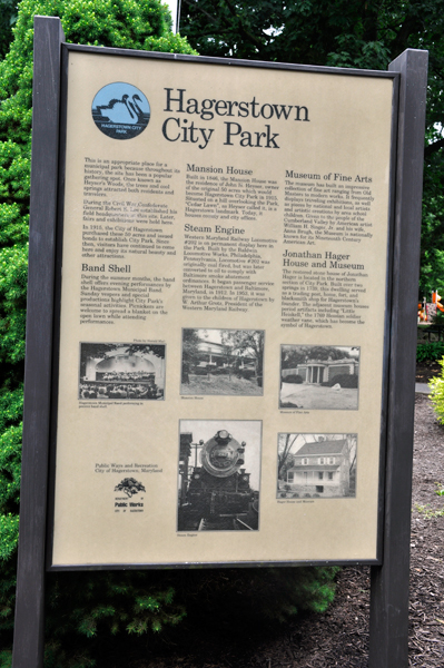 sign about Hagerstown City Park