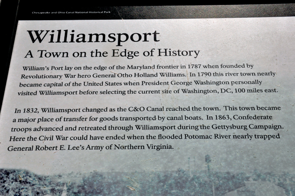 sign about Williamsport, Maryland