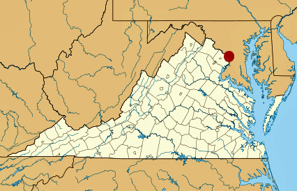 Maryland and Virginia borders showing location of the Canal
