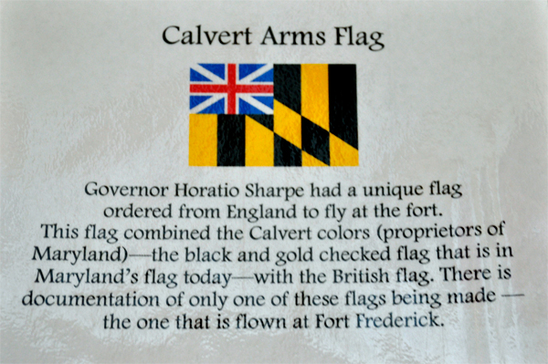 sign about the Calvert Arms Flag