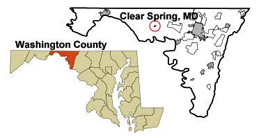 MD map showing location of Clear Spring