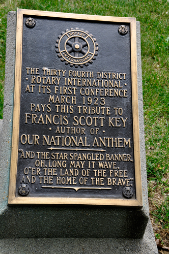 plaque for Francis Scott Key