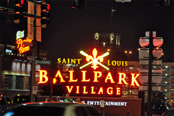 entrance sign to Ballpark Village