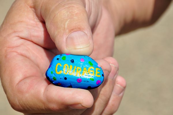 painted rock - Courage