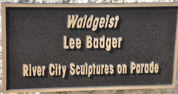 plaque for sculpture titled Waldgeist