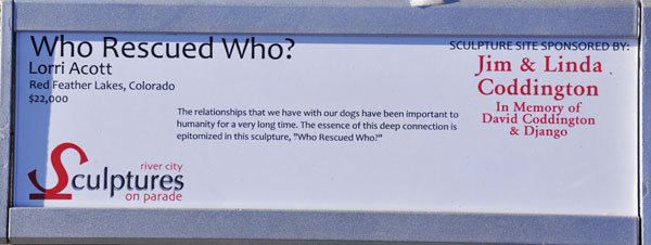 plaque for the Who Rescued Who sculpture