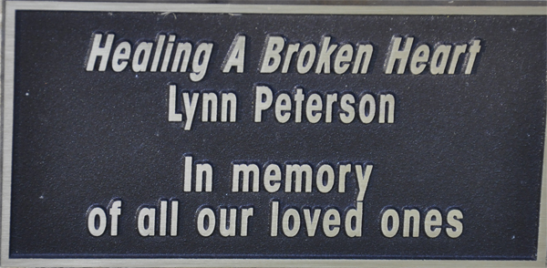 plaque for the  Broken Heart sculpture