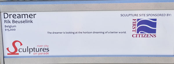 plaque for the Dreamer sculpture