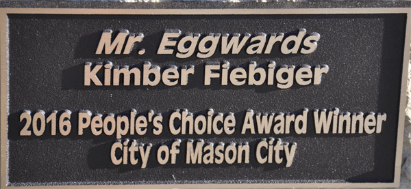plaque for the Mr Eggwards sculpture