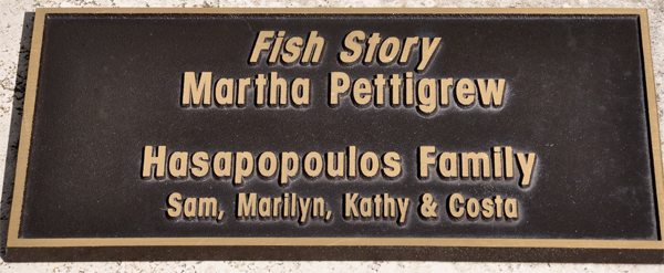 plaque for the Fish Story sculptures