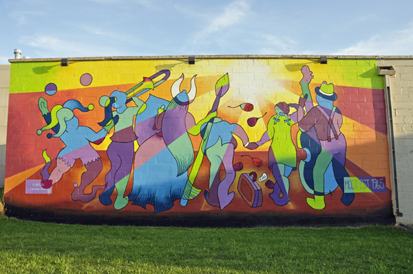 Mural on the wall of the Community Theater
