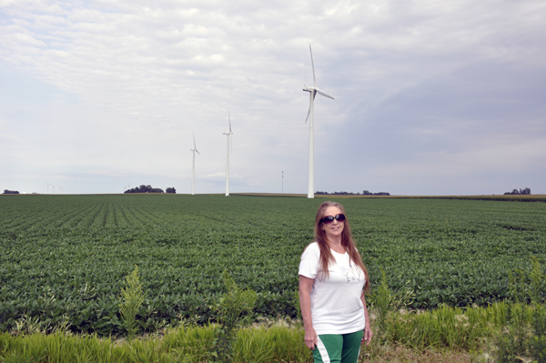 Karen Duquette at Cerro Gordo County Wind Farm