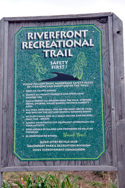 sign: Riverfront Recreational Trail