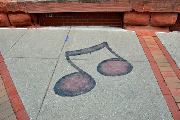 music notes in the sidewalk